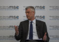 Hashim Thaçi, former president of Kosovo, photographed at the 2019 Munich Security Conference.