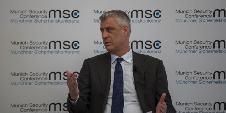 Hashim Thaçi, former president of Kosovo, photographed at the 2019 Munich Security Conference.