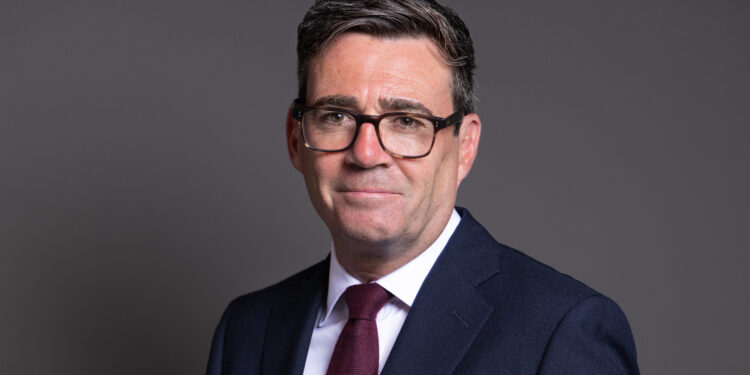 Official UK Parliament photograph of Andy Burnham, 2026, showing his face and upper body in a landscape composition.