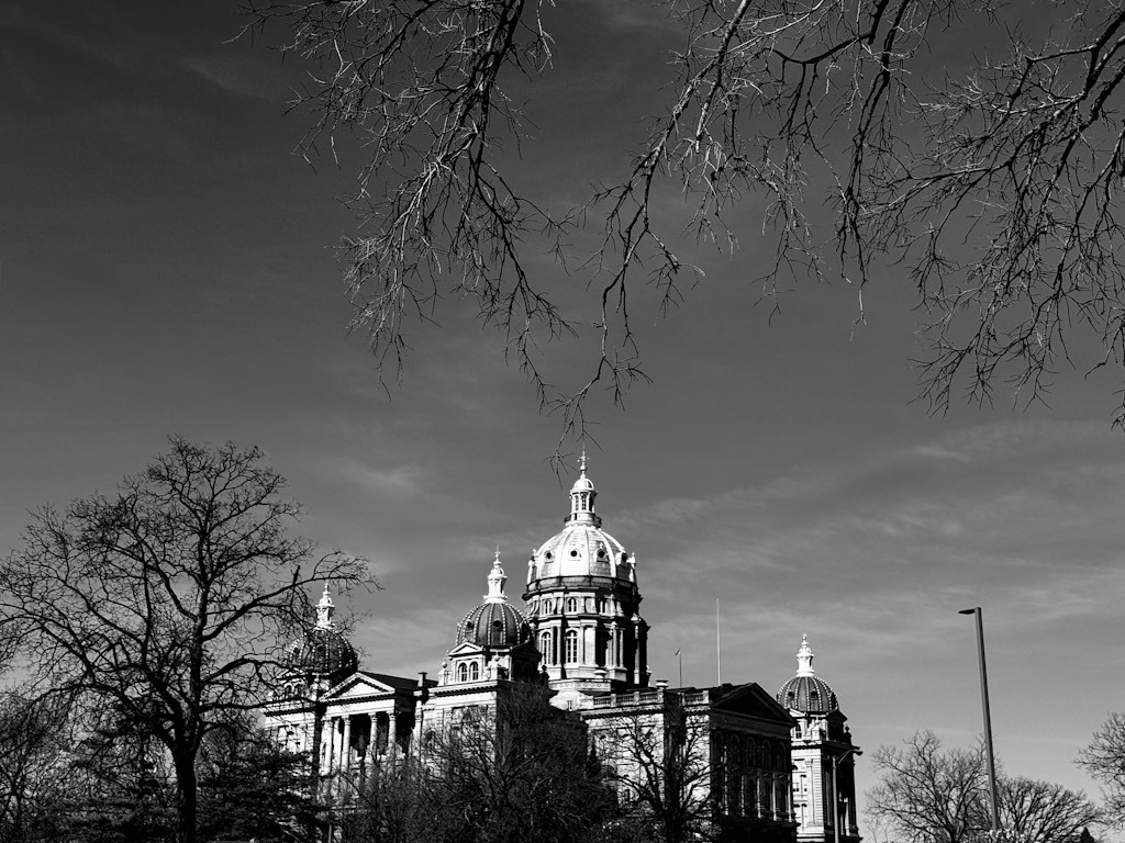Exterior of a capitol building, illustrating the political institutions central to the Iowa Senate race.