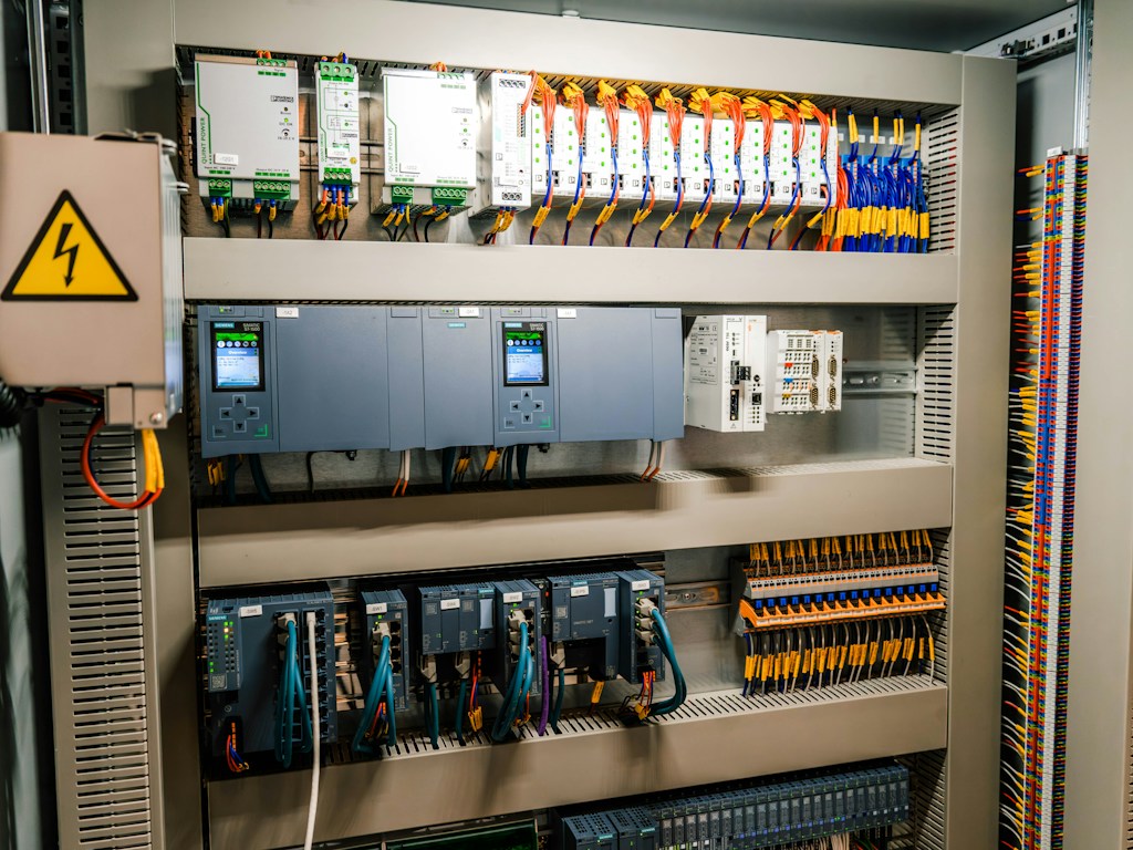 Industrial electrical control panel illustrating the operational technology used to monitor and control equipment